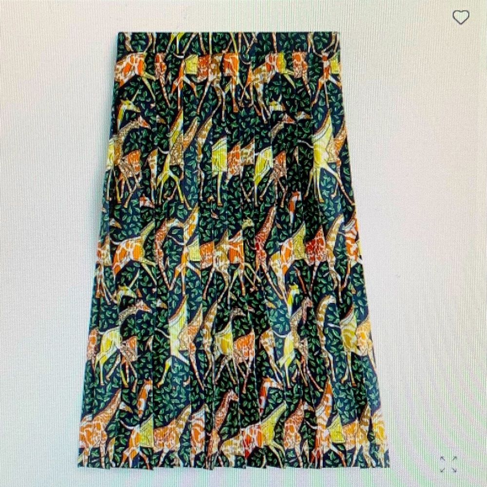 J.Crew pleated midi skirt in giraffes